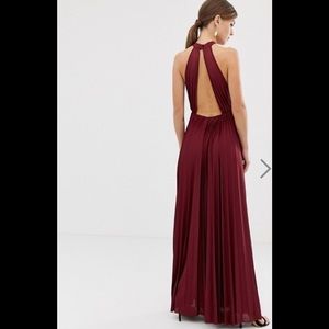 ASOS halter pleated waisted maxi dress 2 - worn once + dry cleaned